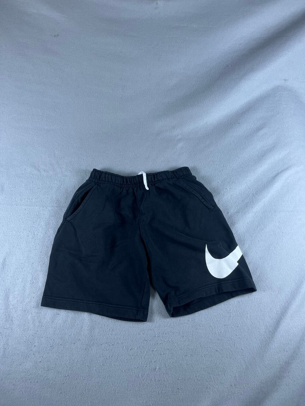 Nike Sweat Shorts Mens S Black Big Swoosh Logo Graphics Fleece Athletic Sports